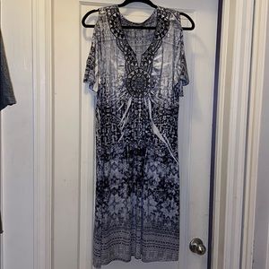 World Unity crochet medallion cold shoulder dress